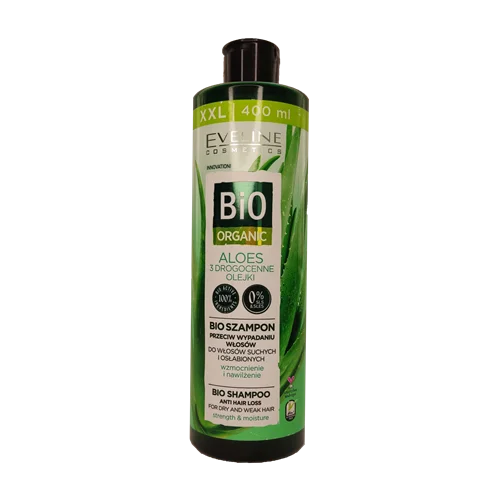 شامپو ضد ریزش آلوئه ورا بیو ارگانیکEveline Bio Organic Bio Shampoo Anti Hair Loss Aloe Vera 400ml