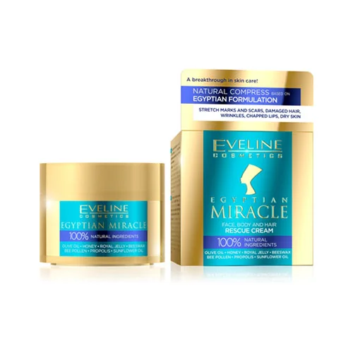 کرم معجزه مصر باستان اولاین چندکاره Eveline EGYPTIAN MIRACLE Rescue Cream for face, body and hair - 40 ml