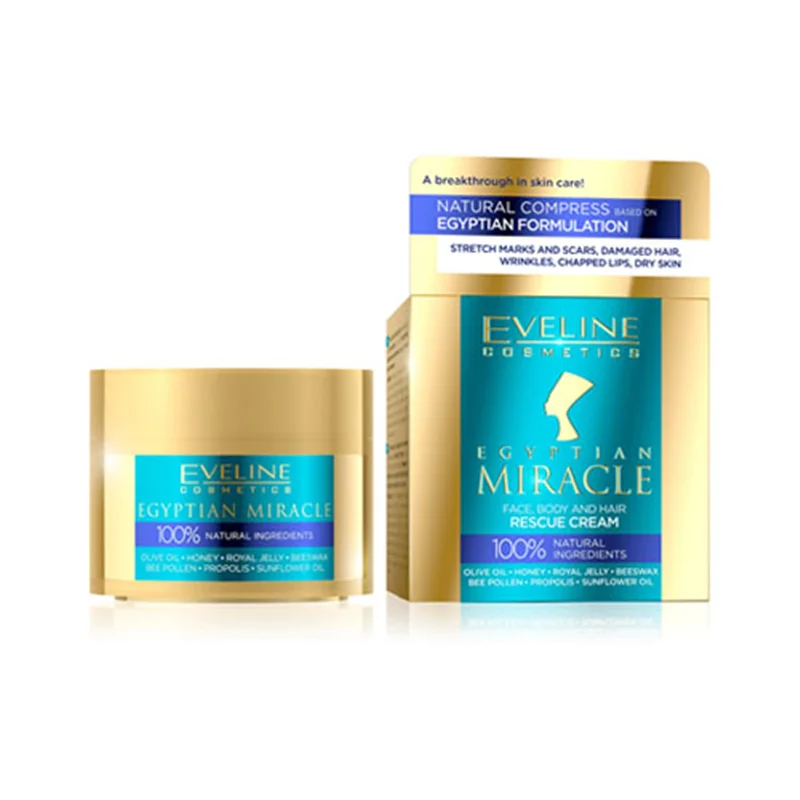 کرم معجزه مصر باستان اولاین چندکاره Eveline EGYPTIAN MIRACLE Rescue Cream for face, body and hair - 40 ml