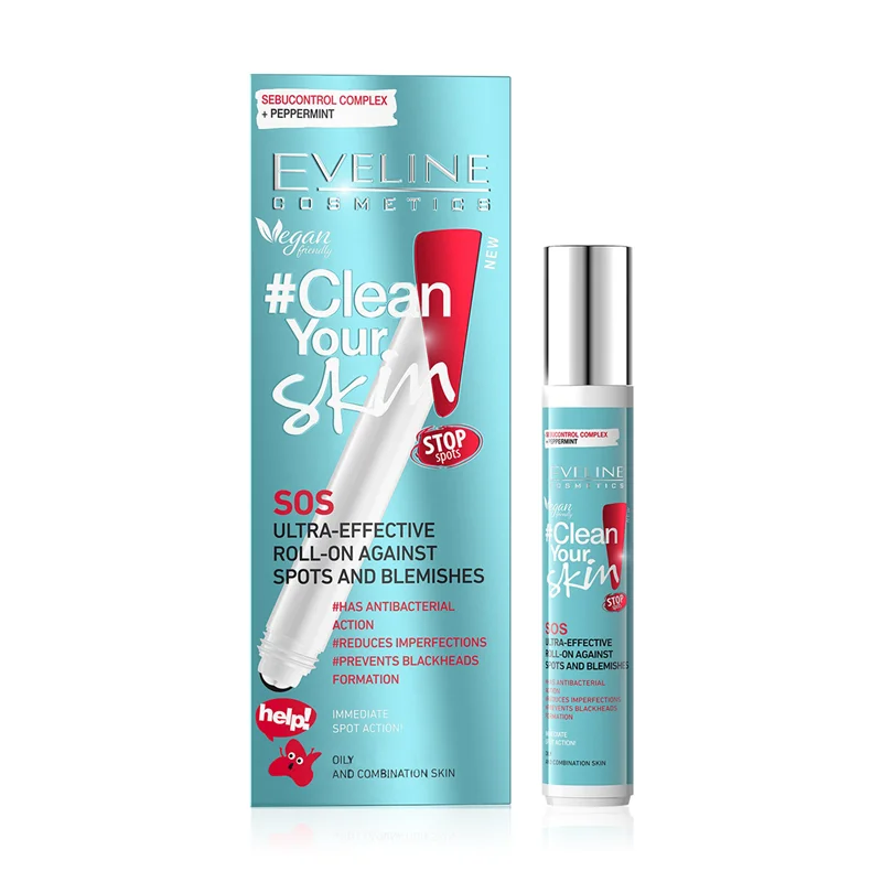 رول ضد جوش کلین یور اسکین اولاینEveline clean your skin ultra-effective roll-on against spots and blemishes