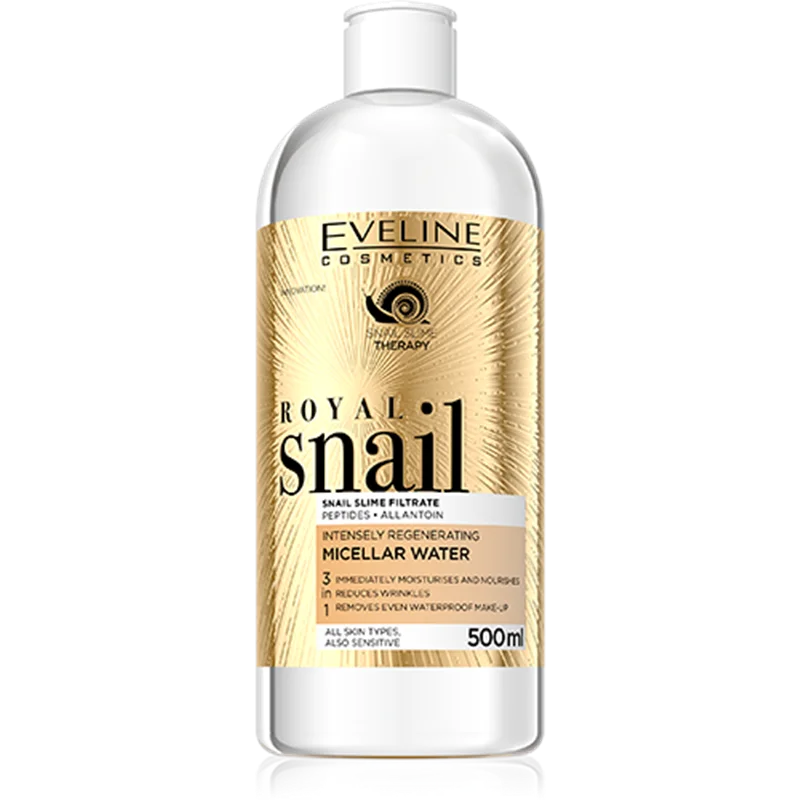میسلار واتر حلزون پاک کننده آرایش و بازسازی کننده اولاین Eveline Royal Snail حجم 500 میلی لیتر