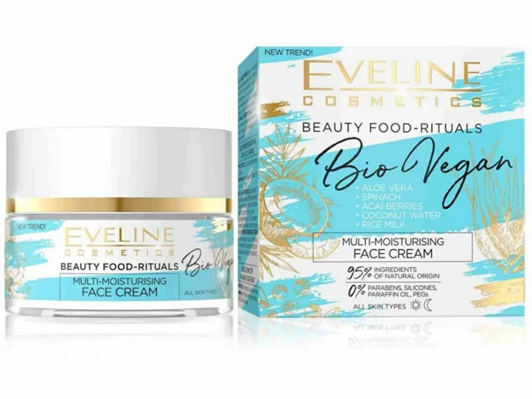 کرم بایو وگن چندمنظوره آبرسان اولاین Eveline Bio Vegan Multi-Moisturising Face Cream