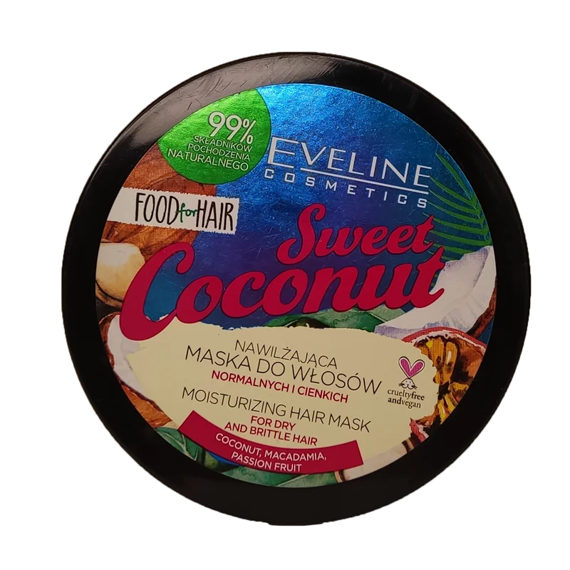 ماسک مو سوییت کوکونات (نارگیل شیرین) اولاین Eveline Cosmetics-Sweet Coconut-Moisturizing Hair Mask