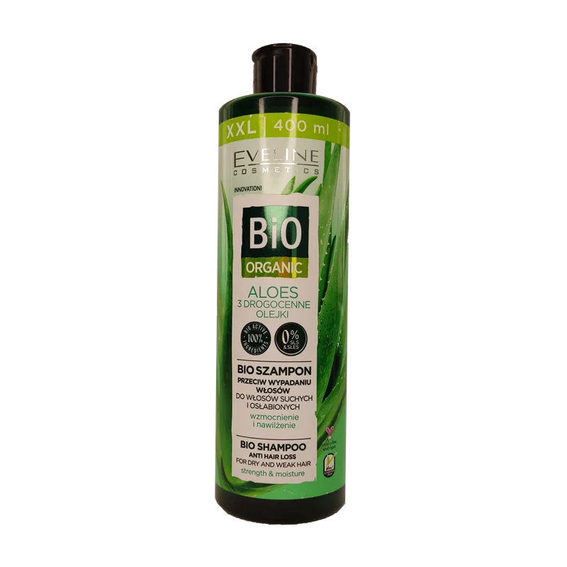 شامپو ضد ریزش آلوئه ورا بیو ارگانیکEveline Bio Organic Bio Shampoo Anti Hair Loss Aloe Vera 400ml