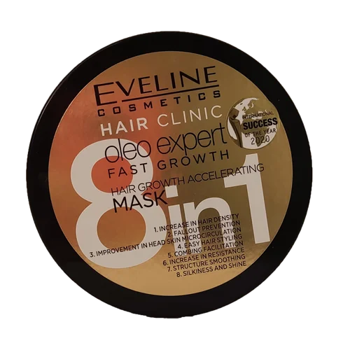 ماسک مو درمانی تخصصی 8 در 1 اولاینEveline Hair Clinic oleo expert Hair Mask for Accelerating Hair Growth 300 ml