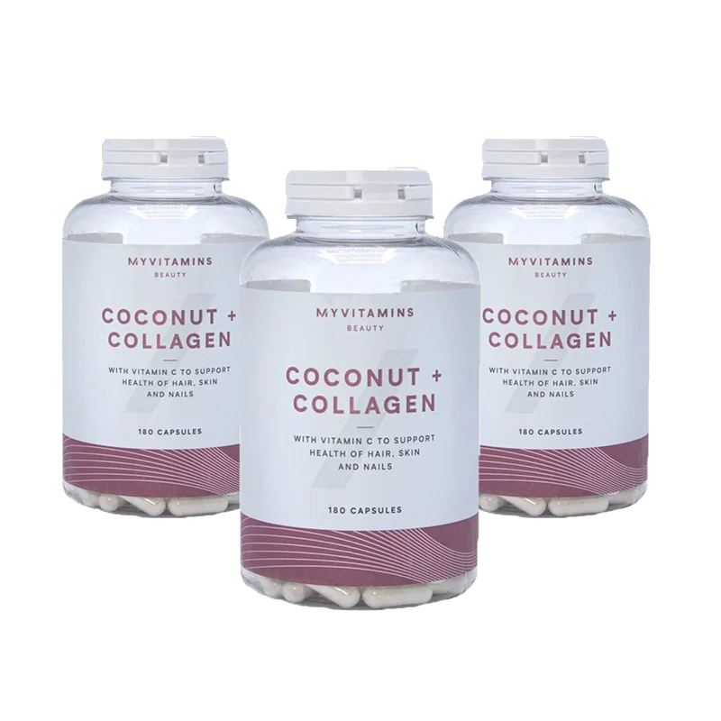 پک 3 تایی کوکونات کلاژن 180 تایی مای ویتامینز coconut collagen myvitamins